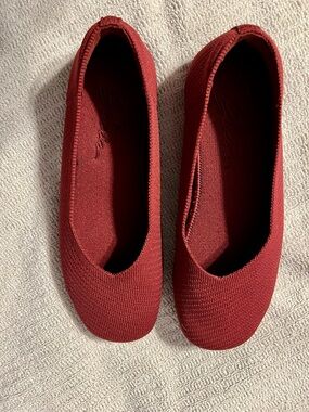 Women's Knit Ballet Flats - Red